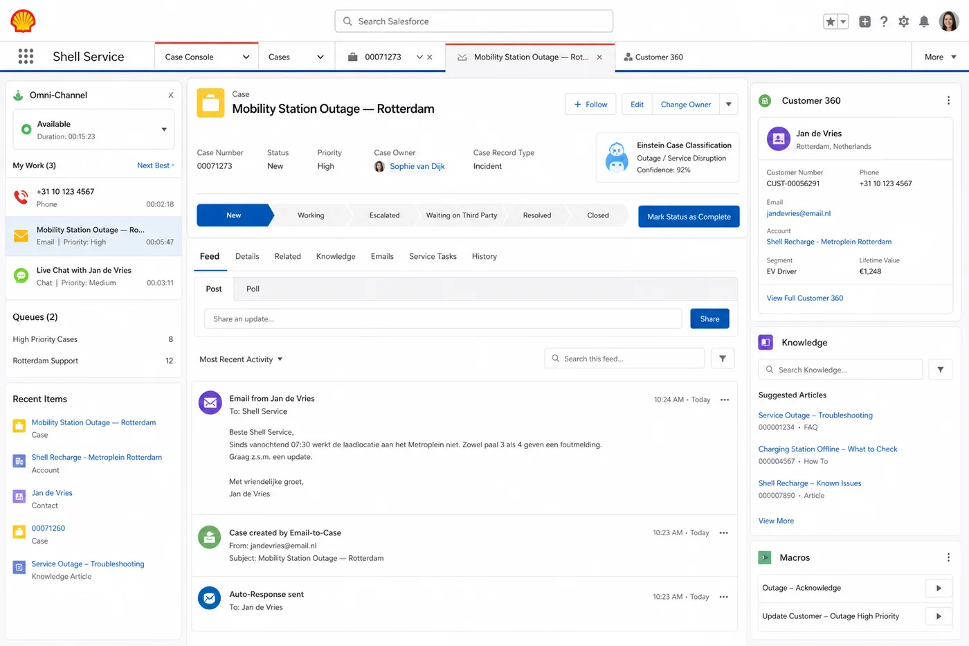 2026 Service Cloud Agent Console — Salesforce loan origination platform UI